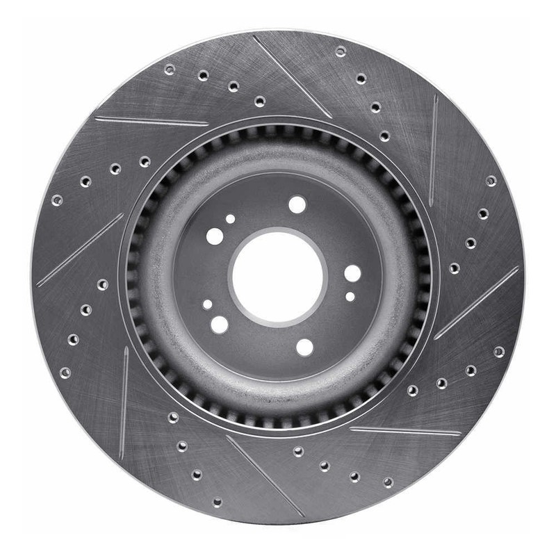 Disc Brake Rotor-Brake Rotor - Drilled And Slotted - Silver DFC fits 2018 G80 gallery