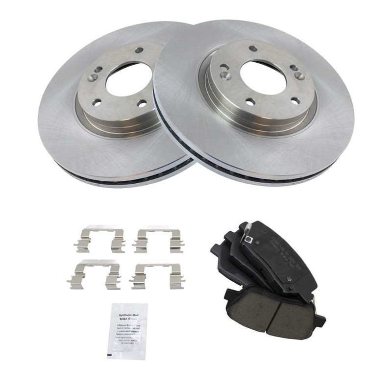 TRQ Front Premium Posi Ceramic Disc Brake Pad & Rotor Kit for Kia Hyundai gallery