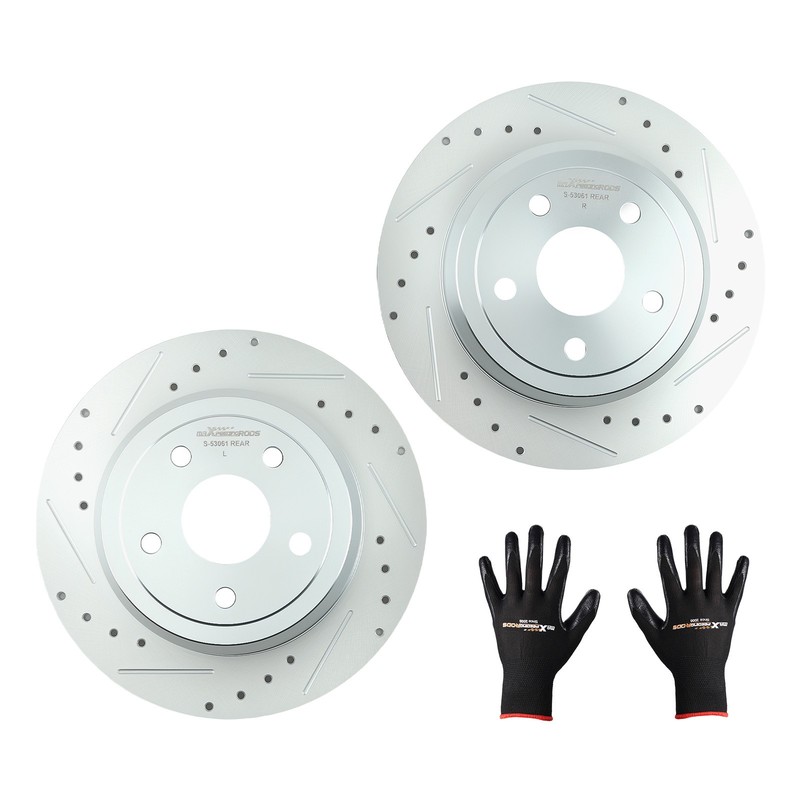 Rear Drilled & Slotted Disc Brake Rotor for Jeep Grand Cherokee 2011-20 S-53061