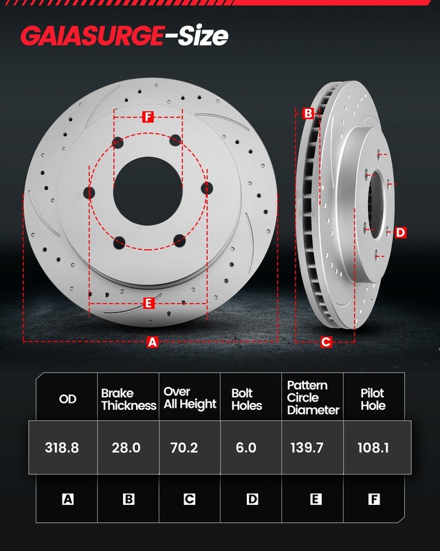 Front & Rear Brake Rotors + Ceramic Brake Pads for 2001-2006 2007 Toyota Sequoia gallery