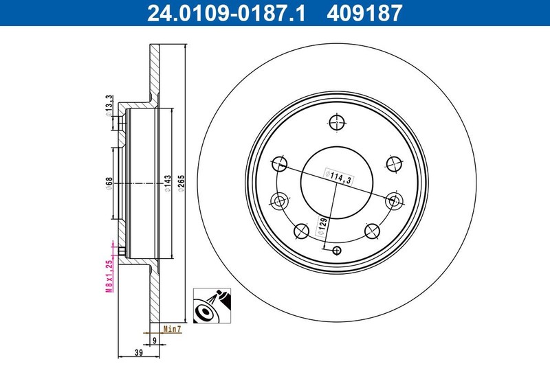 Brake Disc For Mazda 3 18- CX-30 19- B45G-26-251B