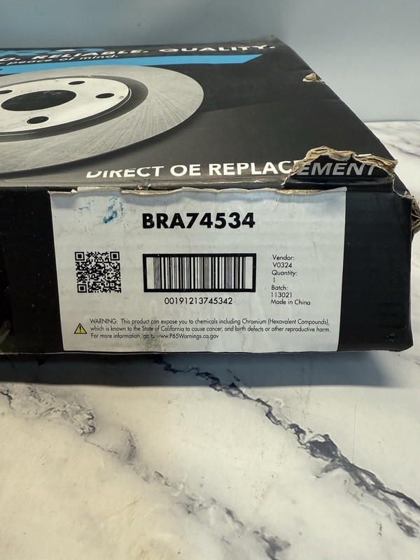 TRQ Disc Brake Rotor Replacement BRA74534 With Pads Included Non Directional gallery