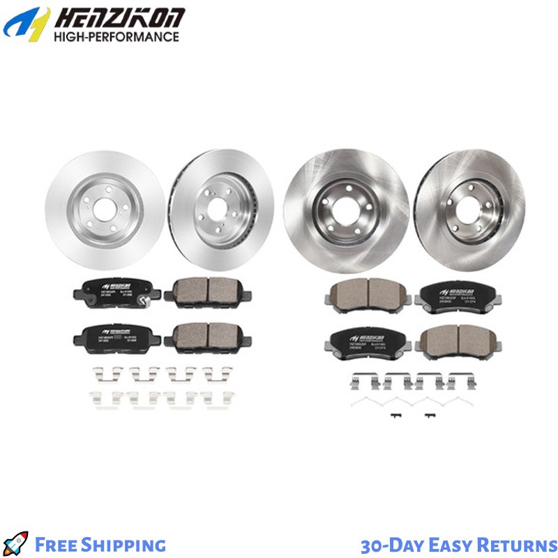 Front&Rear Disc Rotors+Brake Pads for 2008-2010 2011 2012 2013 Nissan Rogue