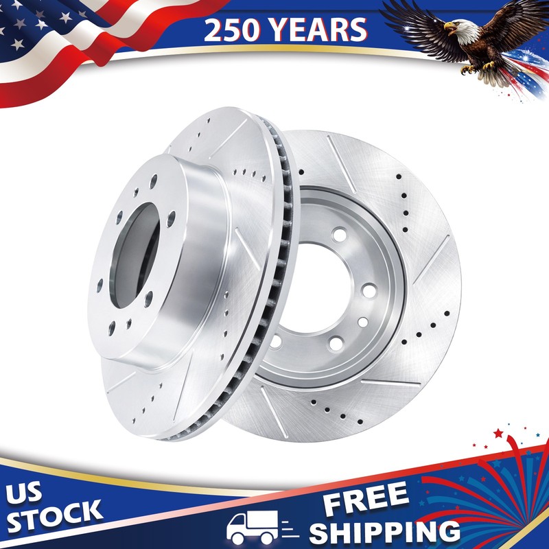 12.40″ FRONT Drilled & Slotted Brakes Rotor For 2006 2007 – 2010 Hummer H3T H3