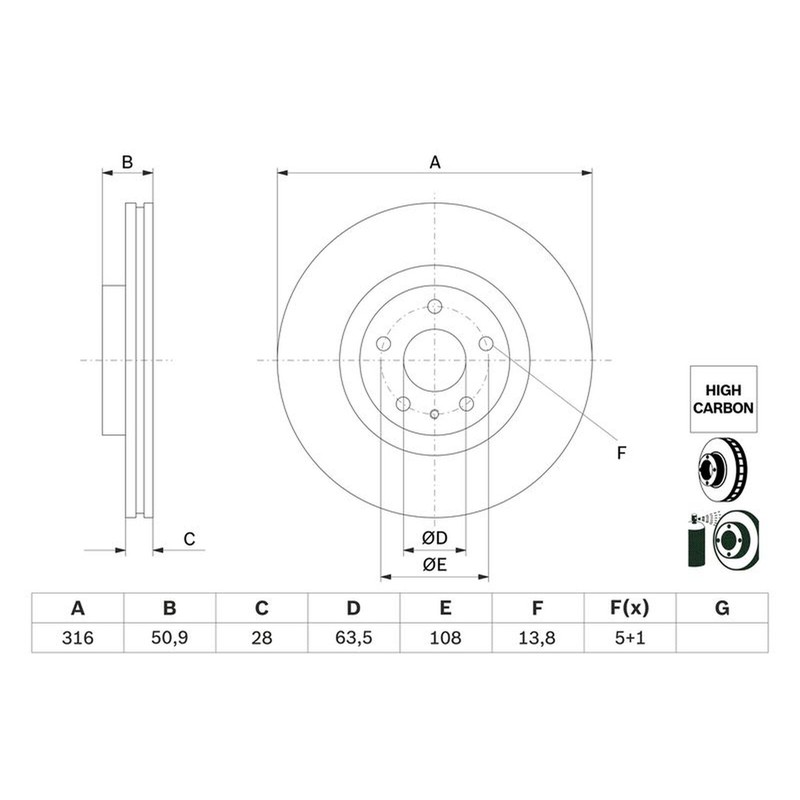 Bosch Brake Disc BD2532 0986479D46 Fits Ford – Precision German Engineering