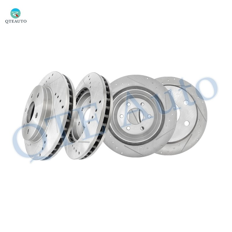 Set Front-Rear Drilled Slotted Disc Brake Rotors For 2000-2006 GMC Yukon XL 1500
