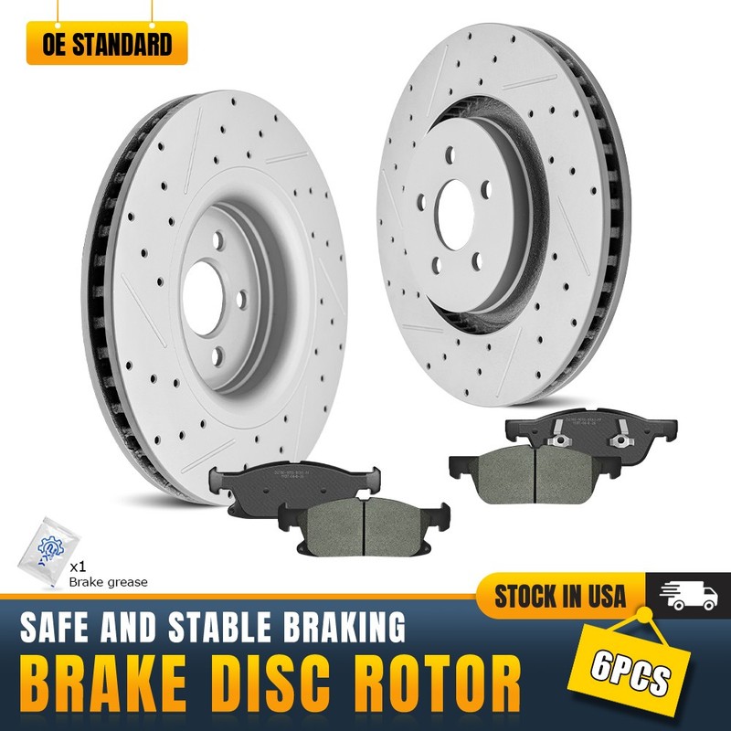345mm Front Disc Rotors Brake Pads Kit for 2019-2021 Ford Edge Lincoln Nautilus