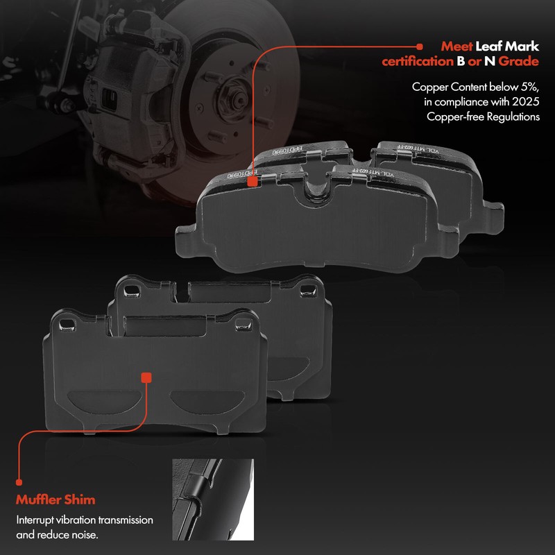 Front & Rear Drilled Rotor & Ceramic Brake Pad for Land Rover Range Rover Sport gallery