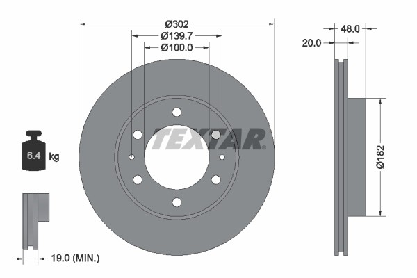 Textar 92080400 Brake Disc for Toyota, VW gallery