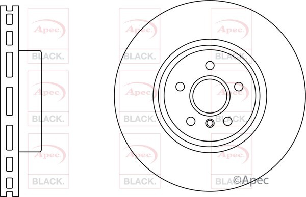 Apec Black DSK3256B Front Right Brake Disc Fits Bmw 5 7 Series