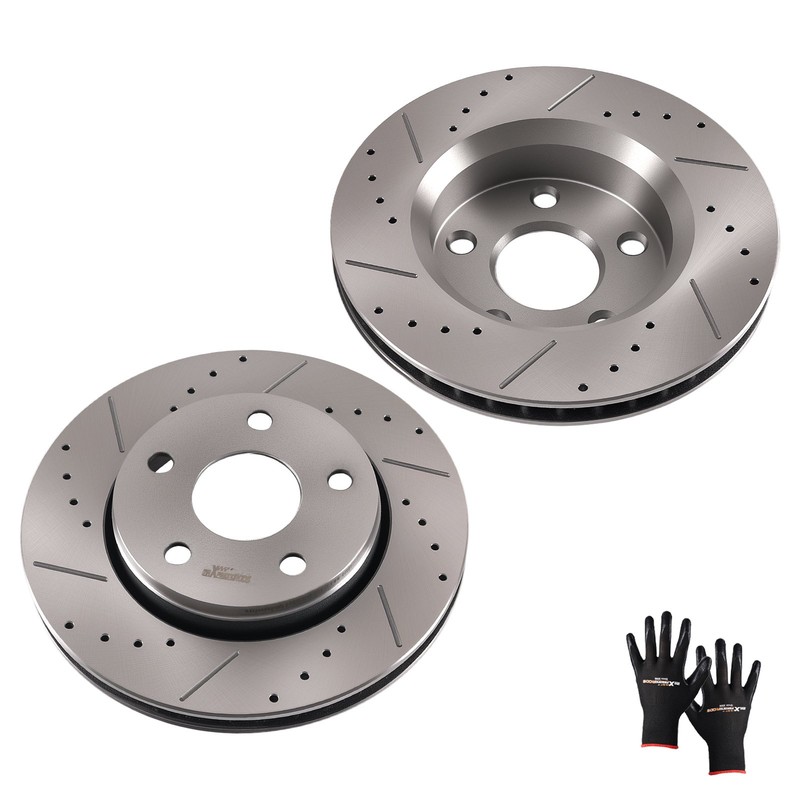 Front 302mm Brake Rotors Kit for Jeep Wrangler 2007 2008 2009 2010-2018 S53040 gallery