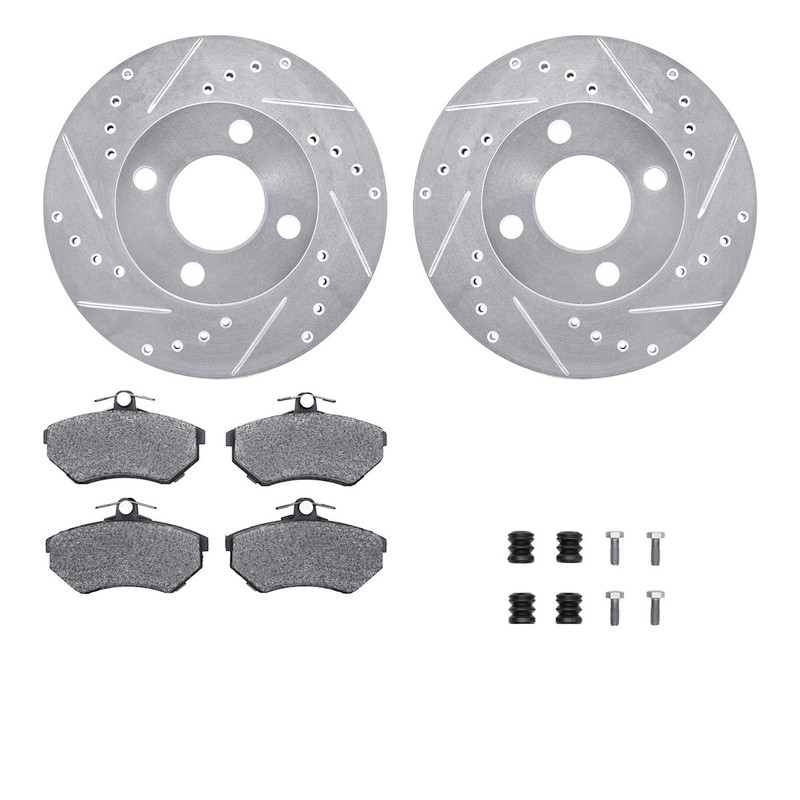 WGUH1-73003 R1 Concepts Brake Disc and Pad Kits 2-Wheel Set Front for 80 Quattro