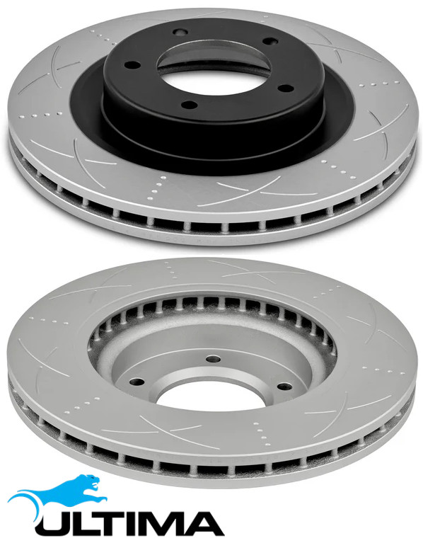 FRONT SLOTTED DISC BRAKE ROTORS FOR NISSAN X-TRAIL T31 M9R QR25DE 2.0L 2.5L I4