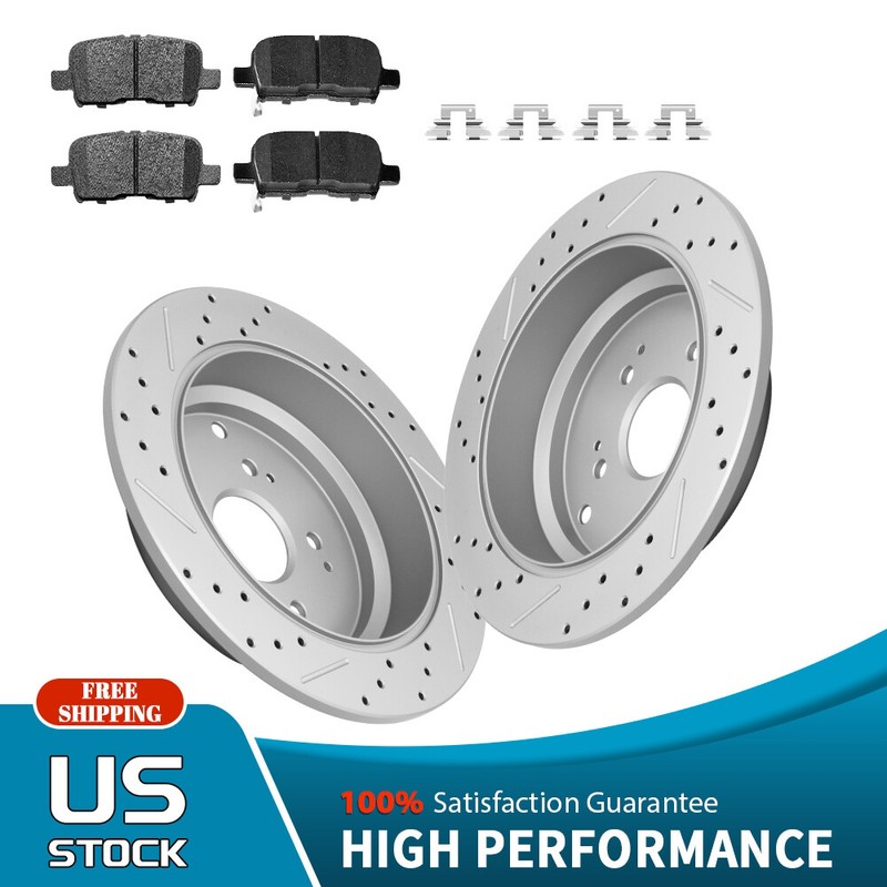 Rear Disc Brake Rotors Ceramic Brake Pads Kit for 2002 2003 2004 Honda Odyssey