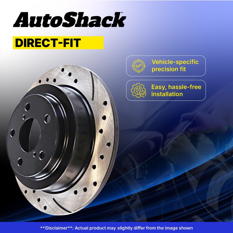 Front & Rear Drilled Slotted Brake Rotors Black Set of 4 for Nissan Titan Armada gallery