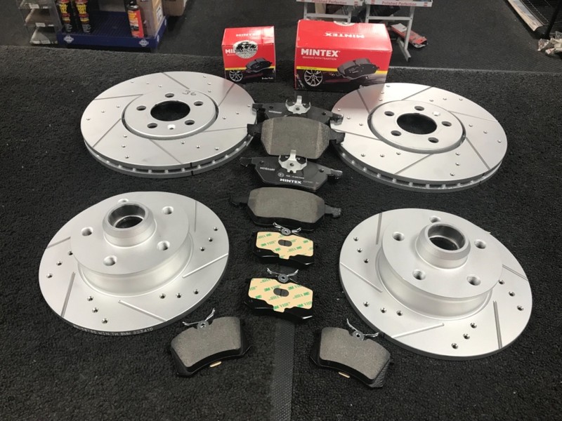 VW GOLF MK3 GTI VR6 BRAKE DISC FRONT REAR DRILLED GROOVED BRAKE DISCS 280mm+226