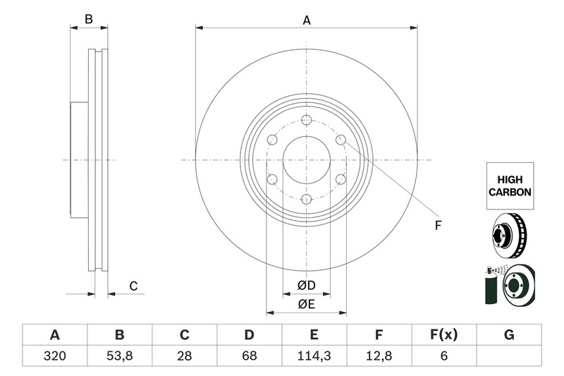 Bosch 0 986 479 H29 Brake Disc for Mercedes-Benz