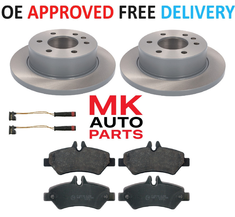 FOR VW CRAFTER VAN CR35 2.0 2.5 TDI REAR BRAKE DISCS AND PADS 2006 TO 2016 298MM