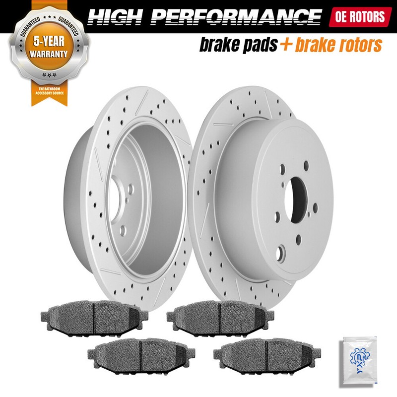Rear Brake Rotors And Ceramic Brake Pad For 2009 -2013 Subaru Forester Impreza
