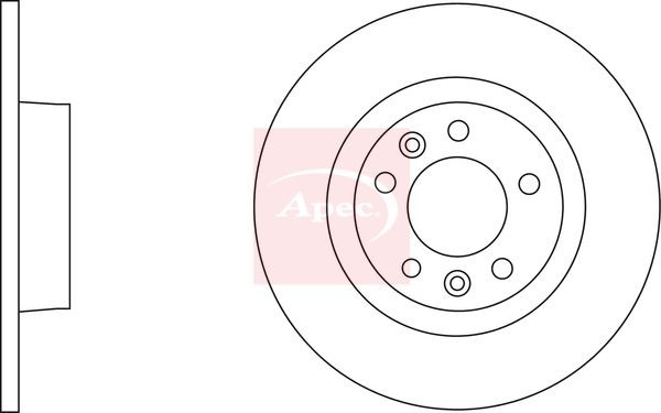 APEC DSK2612 Brake Disc Rear Solid Braking Fits Citroen Fiat Peugeot Toyota