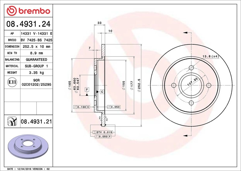 2x Brake Discs Pair Solid fits FORD SIERRA Mk1 1.3 Rear 82 to 86 With ABS JCT gallery