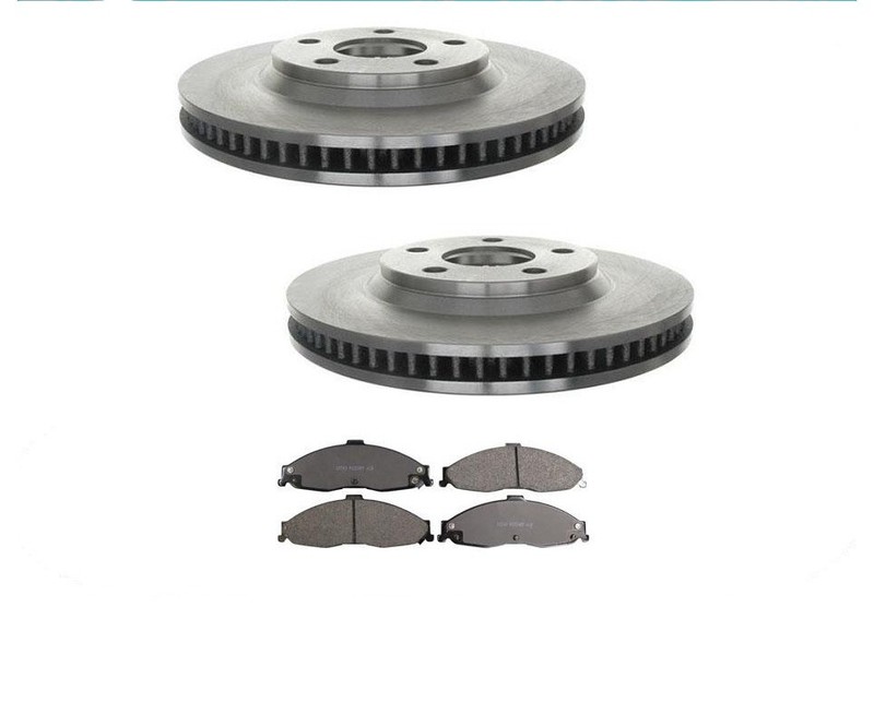 (2) Front Brake Rotors & Ceramic Brake Pads for 98-02 Firebird Camaro Z28