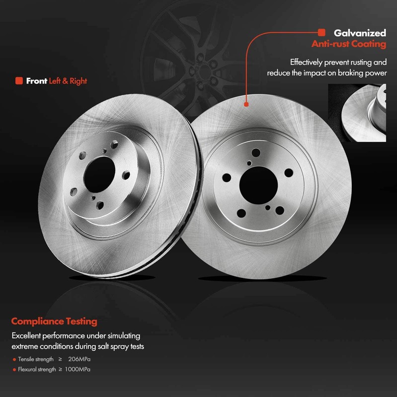 Front Disc Brake Rotors & Ceramic Pads + Caliper for Subaru Legacy Outback Baja gallery