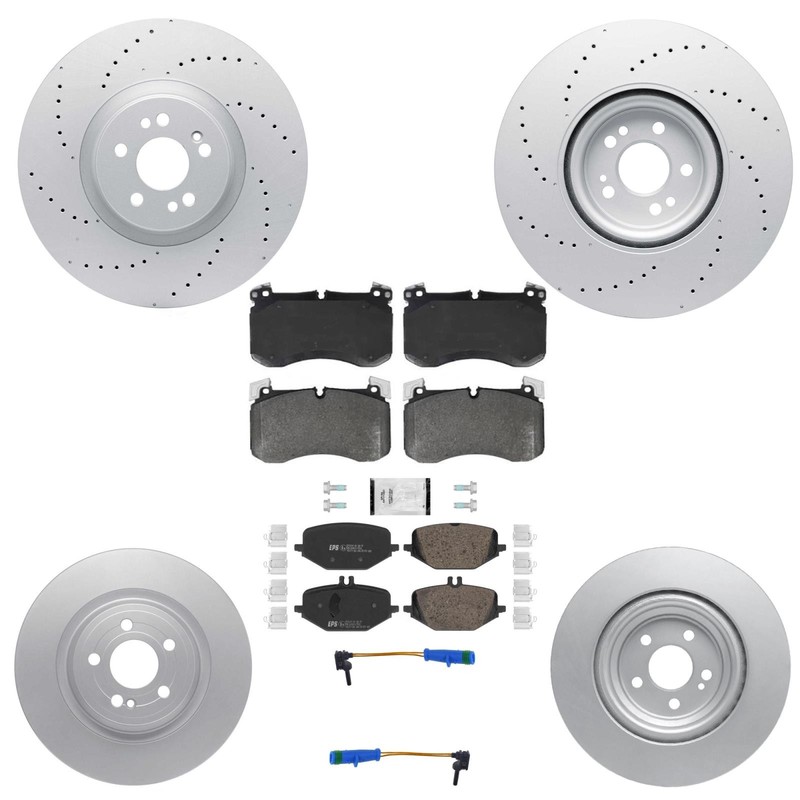 For Mercedes Benz GLE450 2020-2025 Front & Rear Brake Rotors & EPS Brake Pads