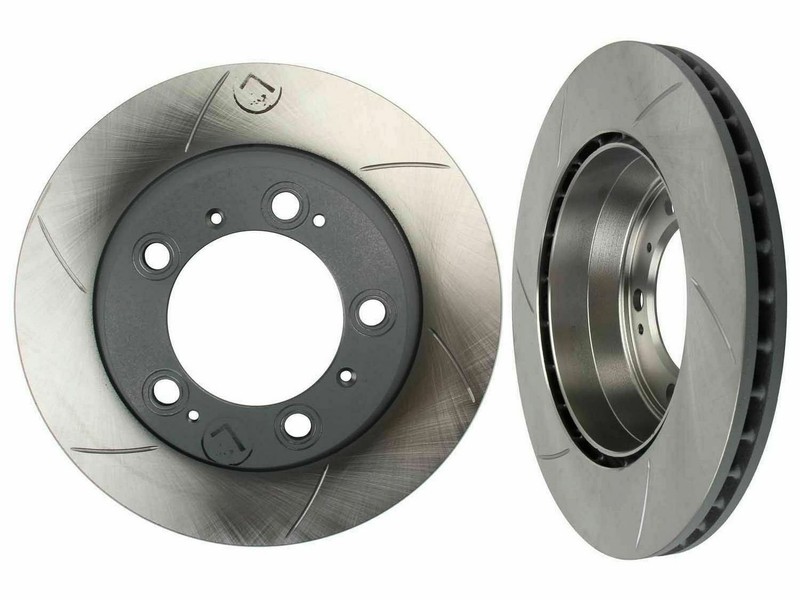 2 SEBRO SLOTTED REAR Brake Rotor SET For Porsche NON CERAMIC DISC Boxster Cayman gallery