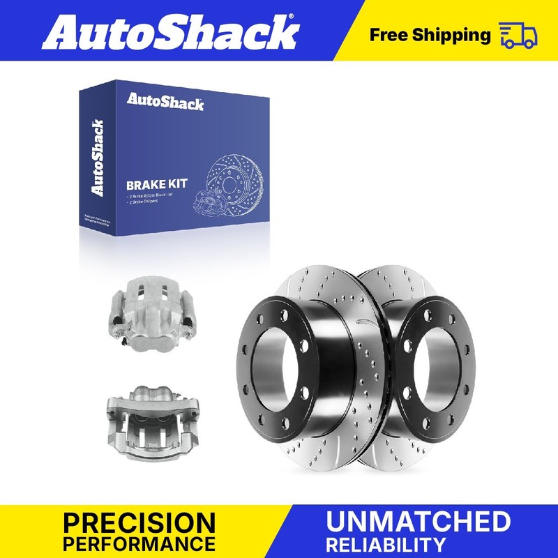 Front Drilled Slotted Brake Rotors Calipers for Ford, F-250 Super Duty 1999-2004