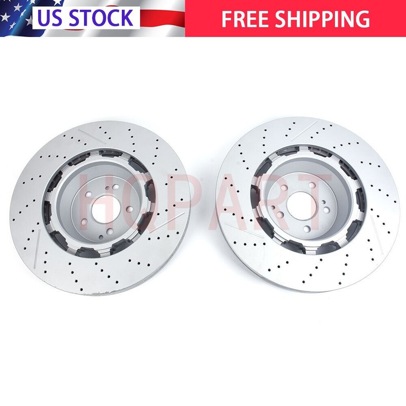 2Pcs For Mercedes Benz W222 S63 S65 AMG 2014-2020 Front Brake Rotors A2224212612