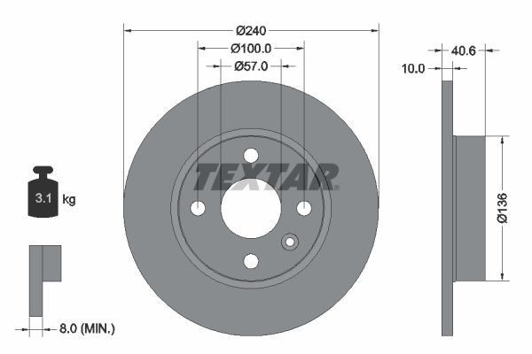 TEXTAR Brake Discs Front & Rear Braking Set Fits Opel Corsa Vauxhall Corsa gallery