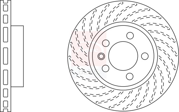 Brake Disc Single Vented Front Right 330mm SDK6409 Apec Blue 95535140200 Quality gallery