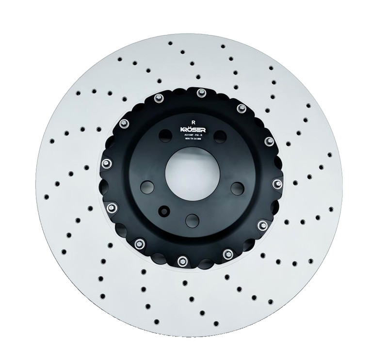 New Right 2 piece Front Fixed Drilled Brake Discs Rotor For Audi RS3 2022-2026