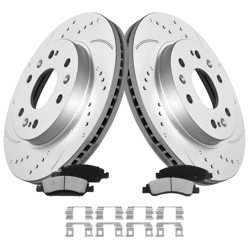 MOTOREVO Front Brake Pads and Rotors Kit Compatible with Silverado 1500 2005…