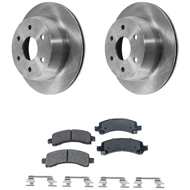 Rear Brake Disc Rotors and Pads Kit for Chevy Yukon Suburban Avalanche XL 1500