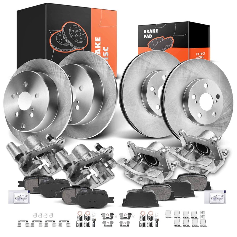 16xFront & Rear Disc Brake Rotors&Brake Pads + Brake Calipers for Scion tC 05-10