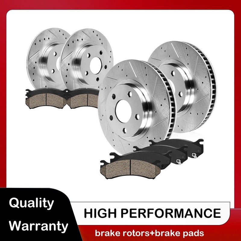 Front & Rear Rotors + Brake Pads for Toyota Sienna Highlander Lexus RX350 RX450h