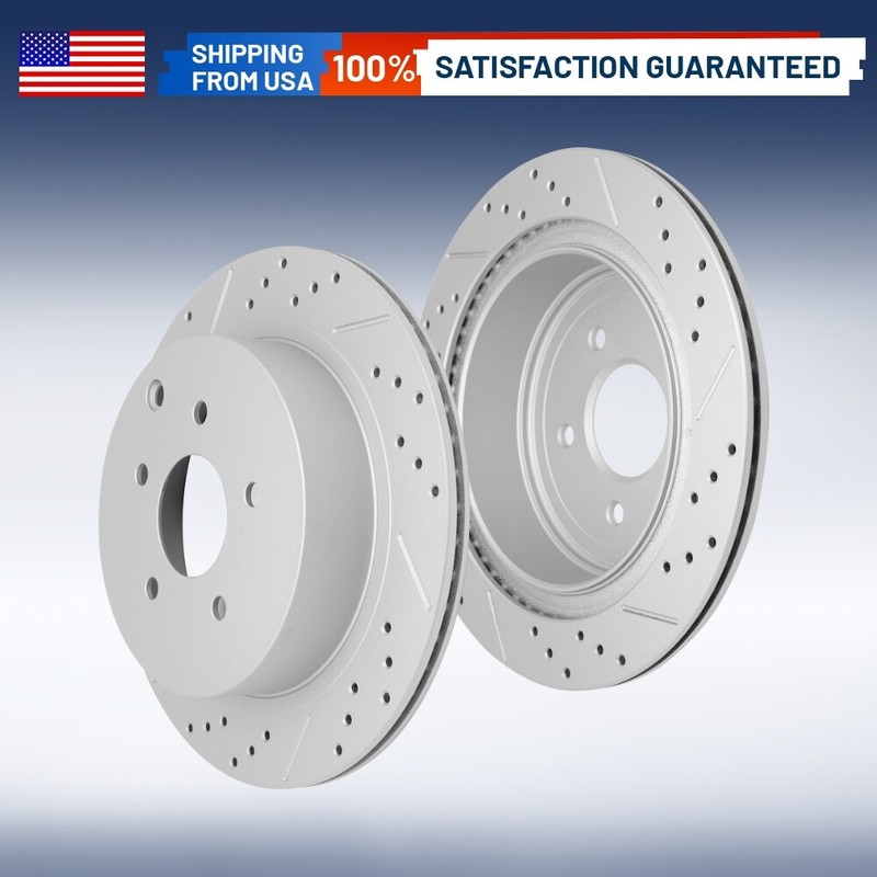 Rear Drilled Disc Rotors Set for Infiniti FX35 Q50 Q70L Nissan Murano Pathfinder