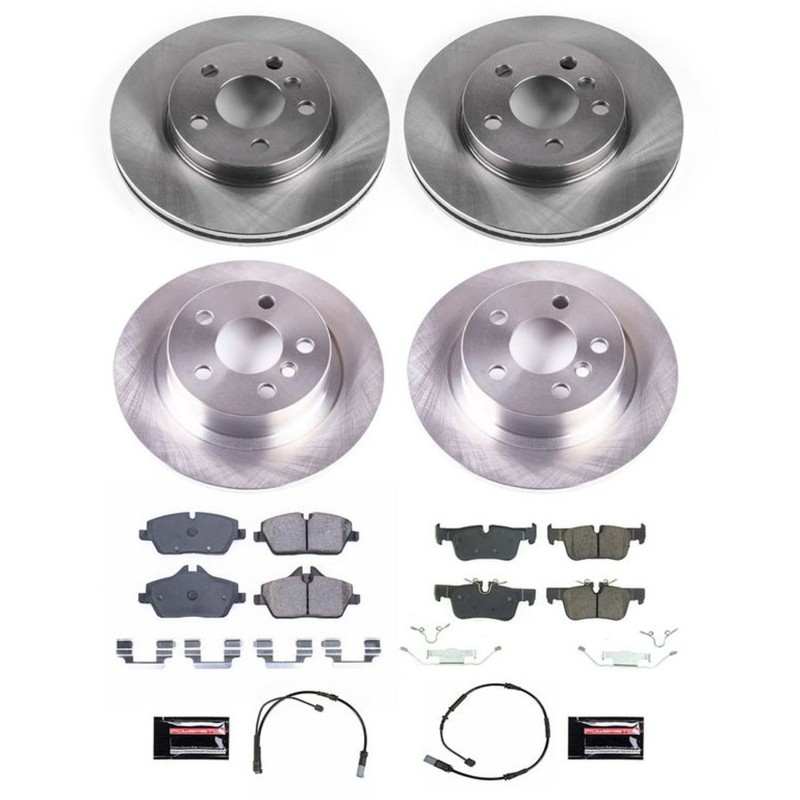 Powerstop Front Rear 4 Wheel 280mm Discs & Pads & Sensor Kit for 2021-24 Cooper gallery