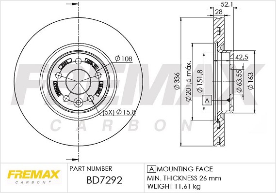 Remax BD-7292 Brake Disc for Volvo