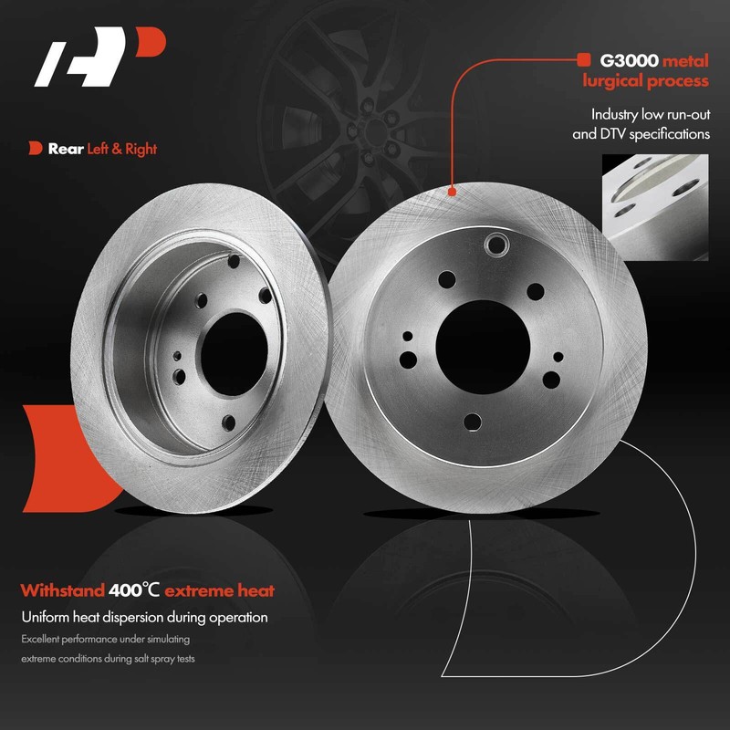 Front&Rear Disc Rotors & Ceramic Brake Pads for Mitsubishi Eclipse 06-12 L4 2.4L gallery