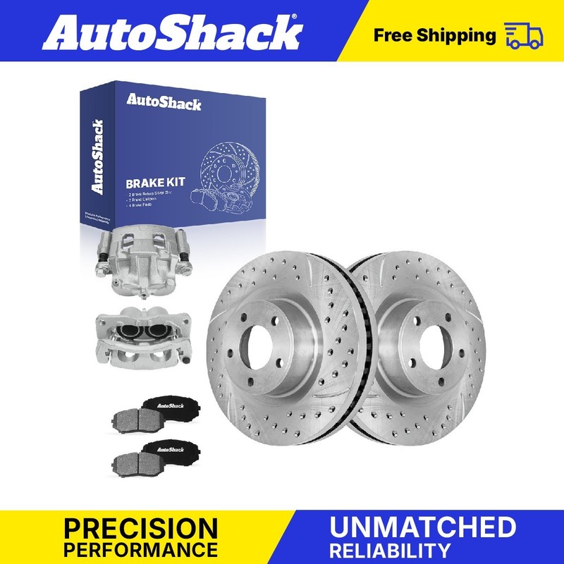 Front Drilled Slotted Brake Rotors Pads Calipers for Ford, Edge 2011-2014