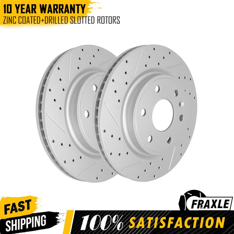 Front Drilled Slotted Brake Rotors for Chevy Traverse Enclave GMC Acadia Outlook