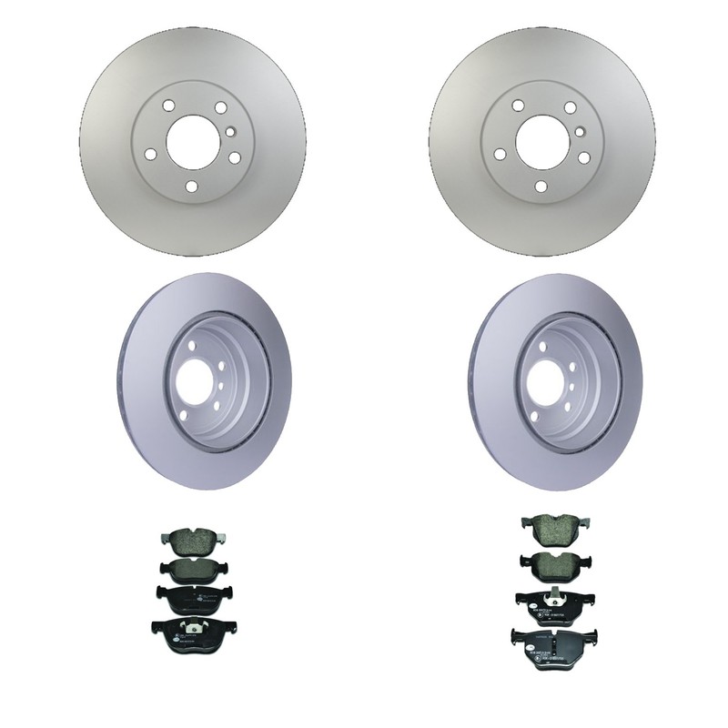 Hella Front Rear Rotors Low-Met Disc Brake Pad Kit For BMW E70 F15 X5 E71 F16 X6