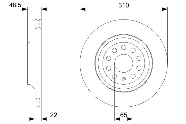 2x Brake Discs Pair Vented fits AUDI S3 2.0 Rear 2006 on 310mm Set Genuine Bosch gallery