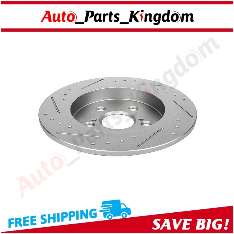2 Pcs Rear Discs Brake Rotors For 2011-2017 Lexus CT200h Slotted and Solid gallery