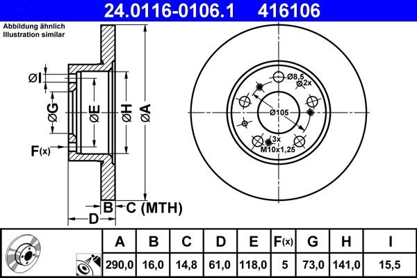 Brake Disc For Citroen C25 81-94 Fiat DUCATO 86-90 Peugeot J5 81-90 ZF93500521