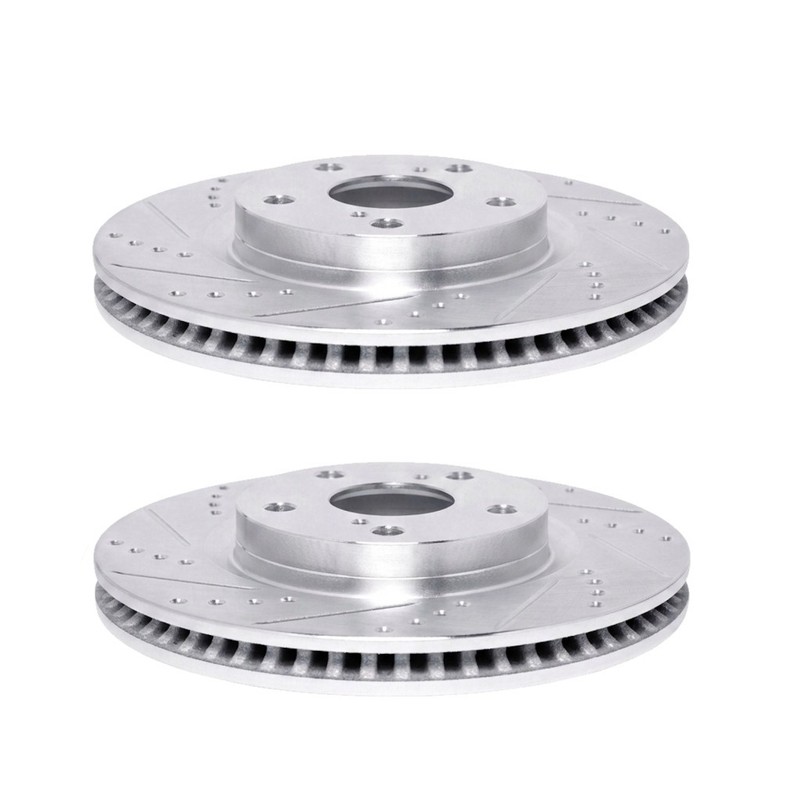 For Volkswagen R32 2008 Brake Rotors | Silver | Drilled And Slotted Rotor Style gallery