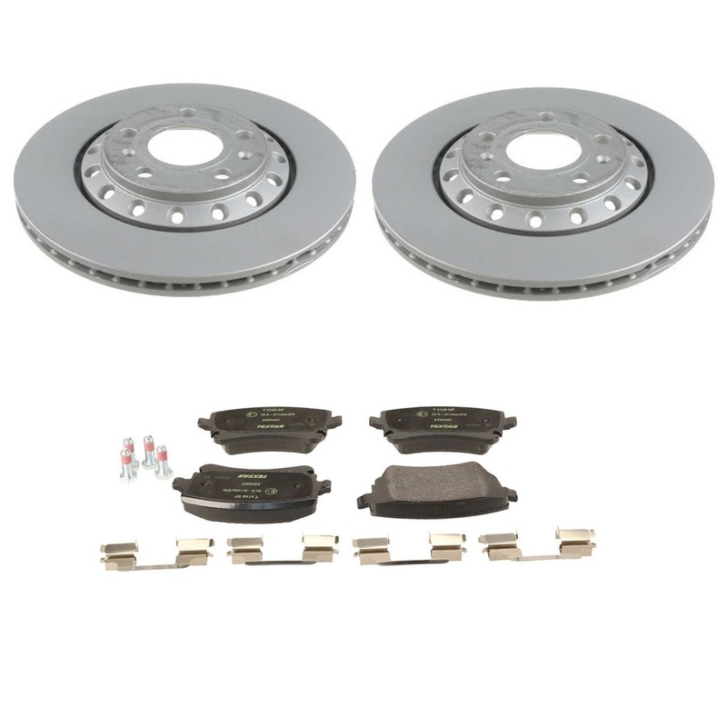 SHW Performance OEM Rear Disc Rotors and Textar Pads Brake Kit for A8 Quattro S8
